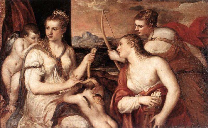 TIZIANO Vecellio Venus Blindfolding Cupid EASF oil painting image